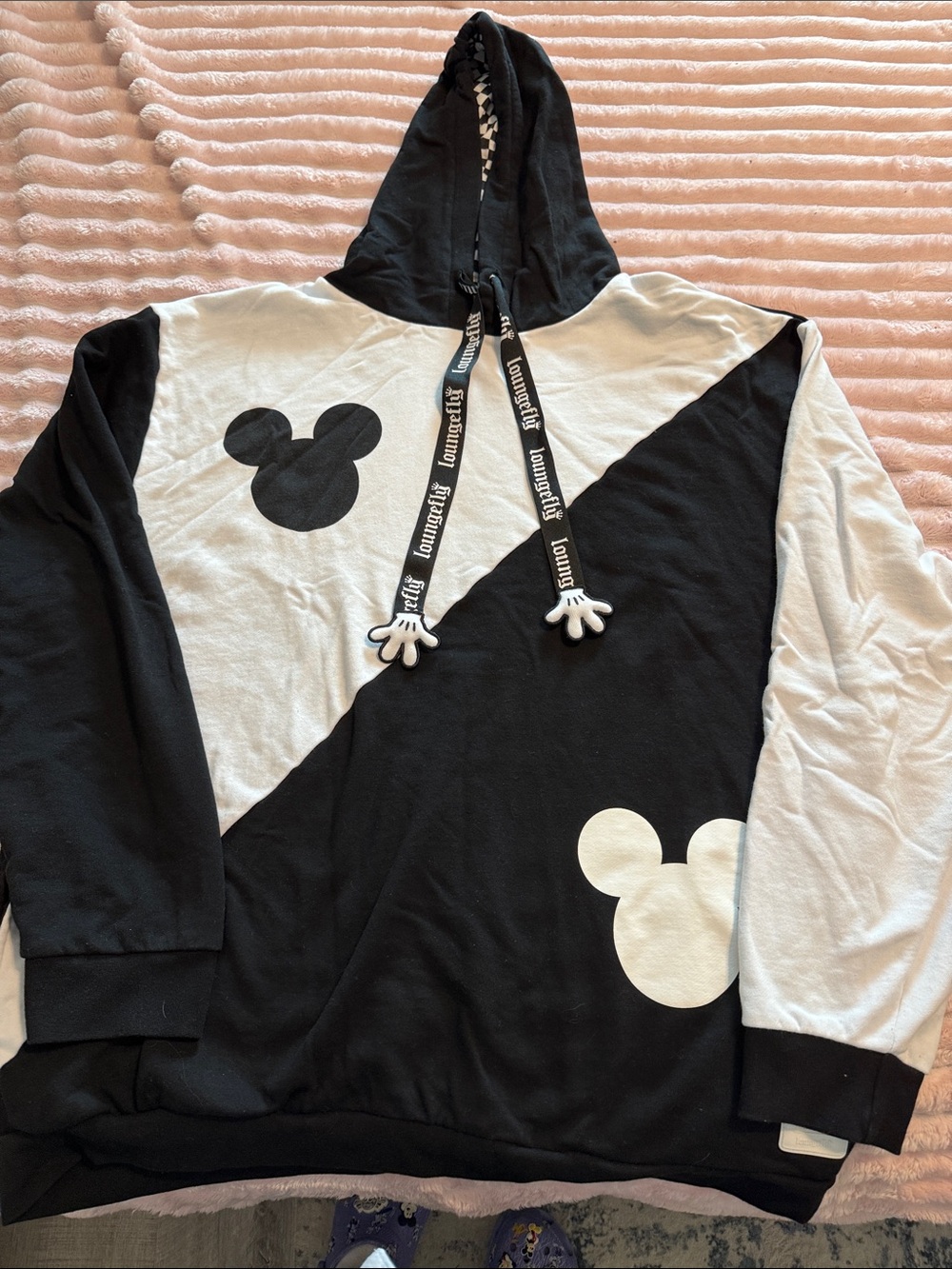 Loungefly Black and White Mickey Graphic Hoodie
